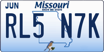 MO license plate RL5N7K