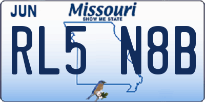 MO license plate RL5N8B