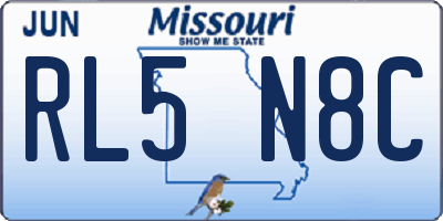 MO license plate RL5N8C