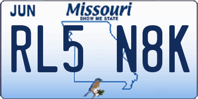 MO license plate RL5N8K