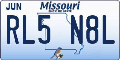 MO license plate RL5N8L