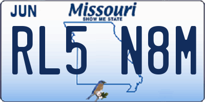 MO license plate RL5N8M