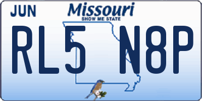 MO license plate RL5N8P