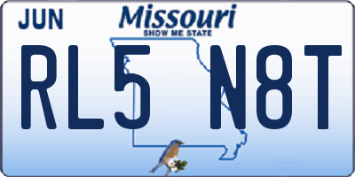 MO license plate RL5N8T