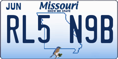 MO license plate RL5N9B
