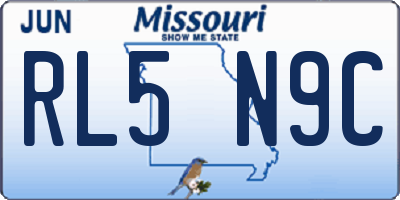 MO license plate RL5N9C