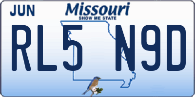 MO license plate RL5N9D