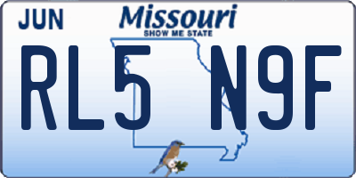 MO license plate RL5N9F