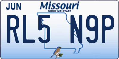 MO license plate RL5N9P
