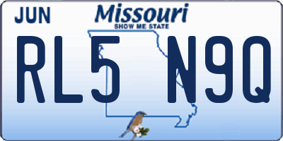 MO license plate RL5N9Q