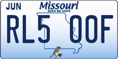 MO license plate RL5O0F