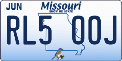 MO license plate RL5O0J