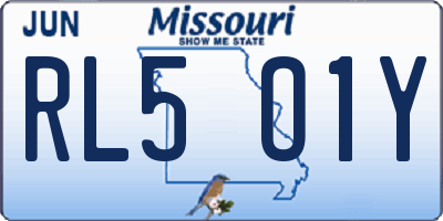 MO license plate RL5O1Y