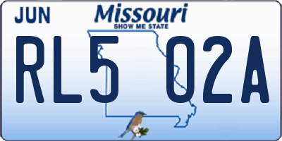MO license plate RL5O2A