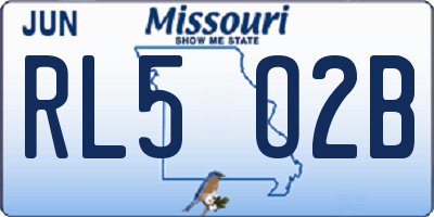 MO license plate RL5O2B