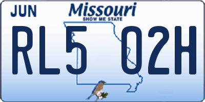 MO license plate RL5O2H