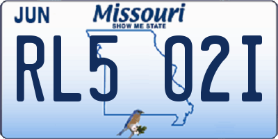 MO license plate RL5O2I