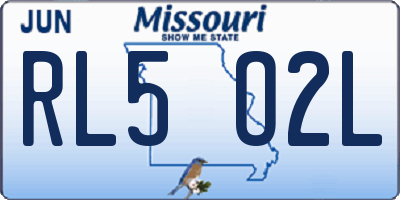 MO license plate RL5O2L