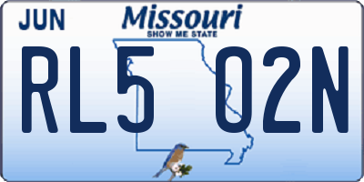 MO license plate RL5O2N