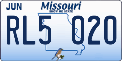 MO license plate RL5O2O