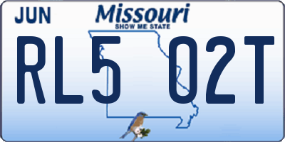 MO license plate RL5O2T