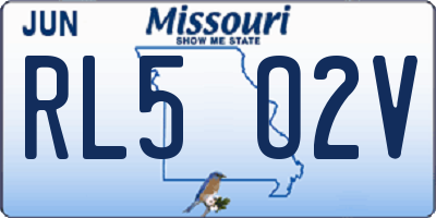 MO license plate RL5O2V