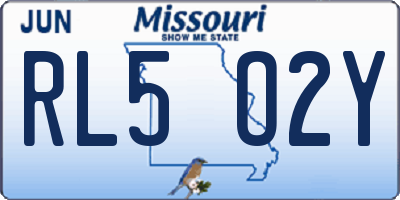MO license plate RL5O2Y