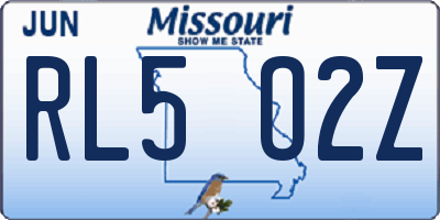 MO license plate RL5O2Z