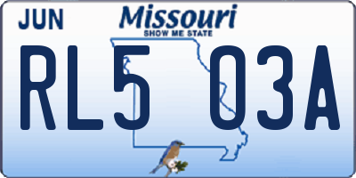 MO license plate RL5O3A