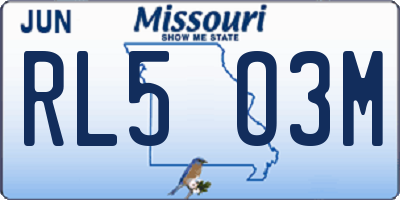 MO license plate RL5O3M