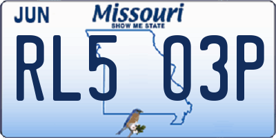 MO license plate RL5O3P