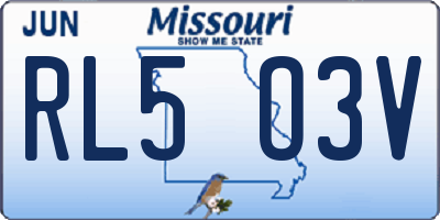 MO license plate RL5O3V