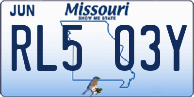 MO license plate RL5O3Y