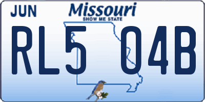 MO license plate RL5O4B