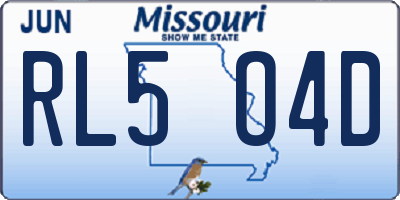 MO license plate RL5O4D