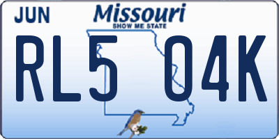 MO license plate RL5O4K