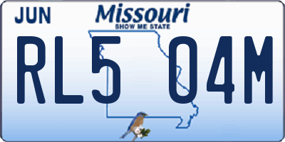 MO license plate RL5O4M