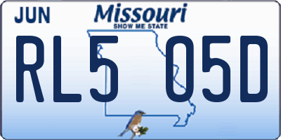 MO license plate RL5O5D