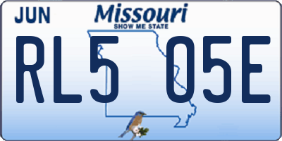 MO license plate RL5O5E