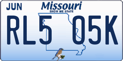 MO license plate RL5O5K