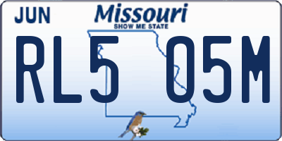 MO license plate RL5O5M