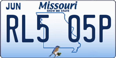 MO license plate RL5O5P