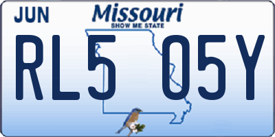 MO license plate RL5O5Y