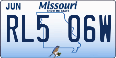 MO license plate RL5O6W