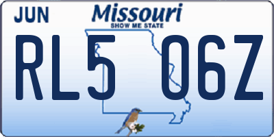 MO license plate RL5O6Z