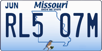 MO license plate RL5O7M