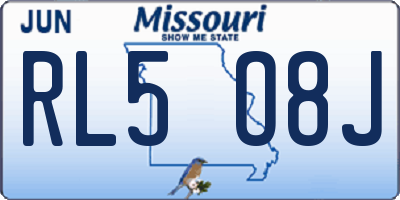 MO license plate RL5O8J