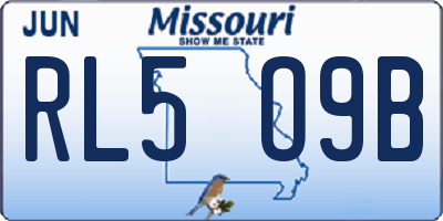 MO license plate RL5O9B