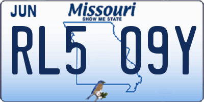 MO license plate RL5O9Y