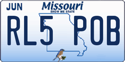 MO license plate RL5P0B